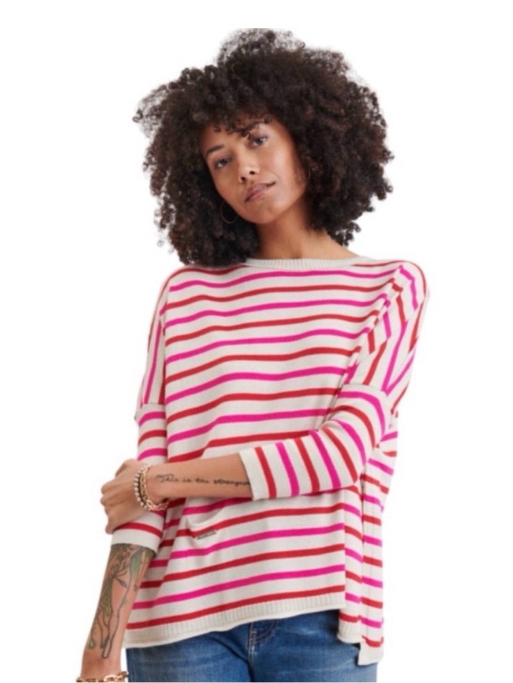 Mersea women’s P Catalina crewneck sweater striped relaxed beachy summer